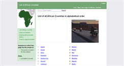 Desktop Screenshot of listofafricancountries.com